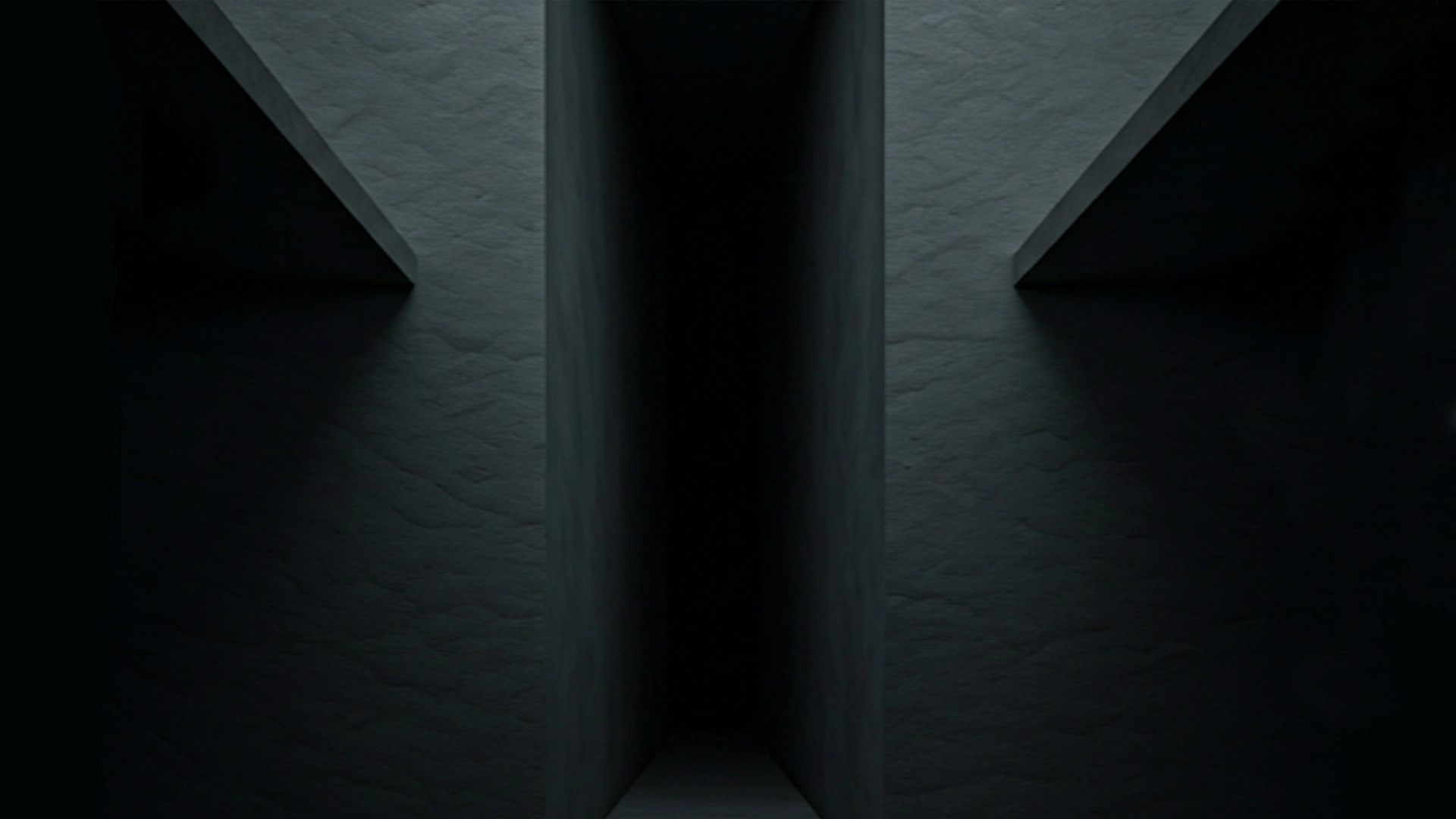 Monolithic brutalist architecture — raw concrete, precise vertical lines